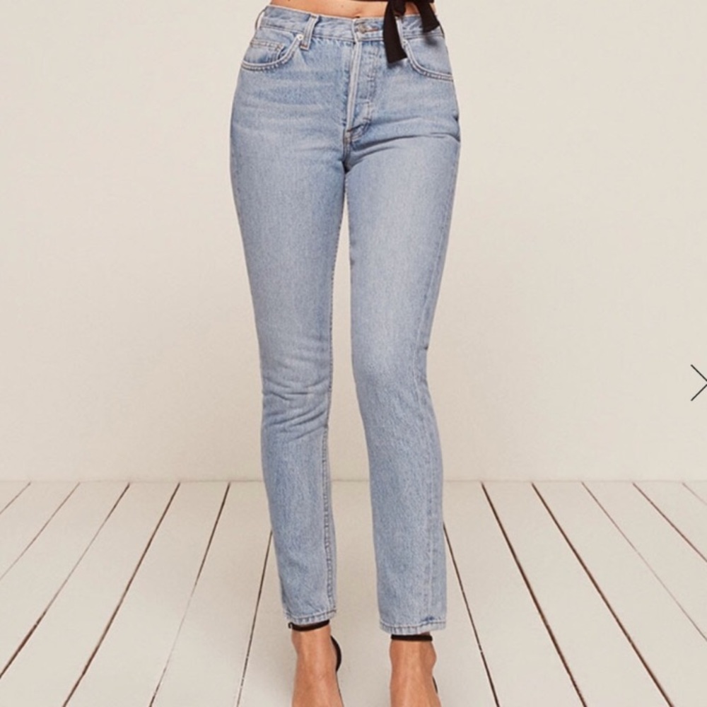NEVER WORN REFORMATION high rise skinny jeans